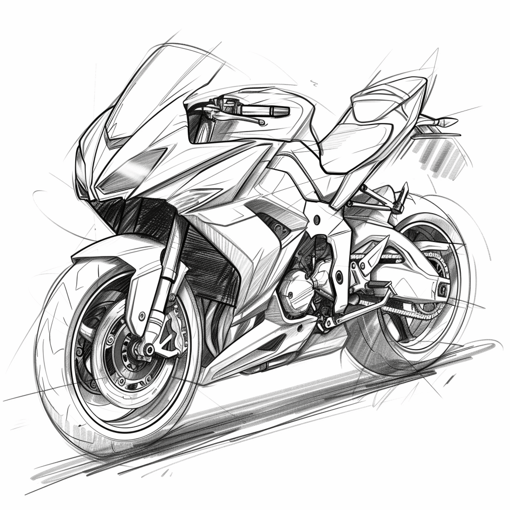 Motorcycle Sketch by Scribble Diffusion